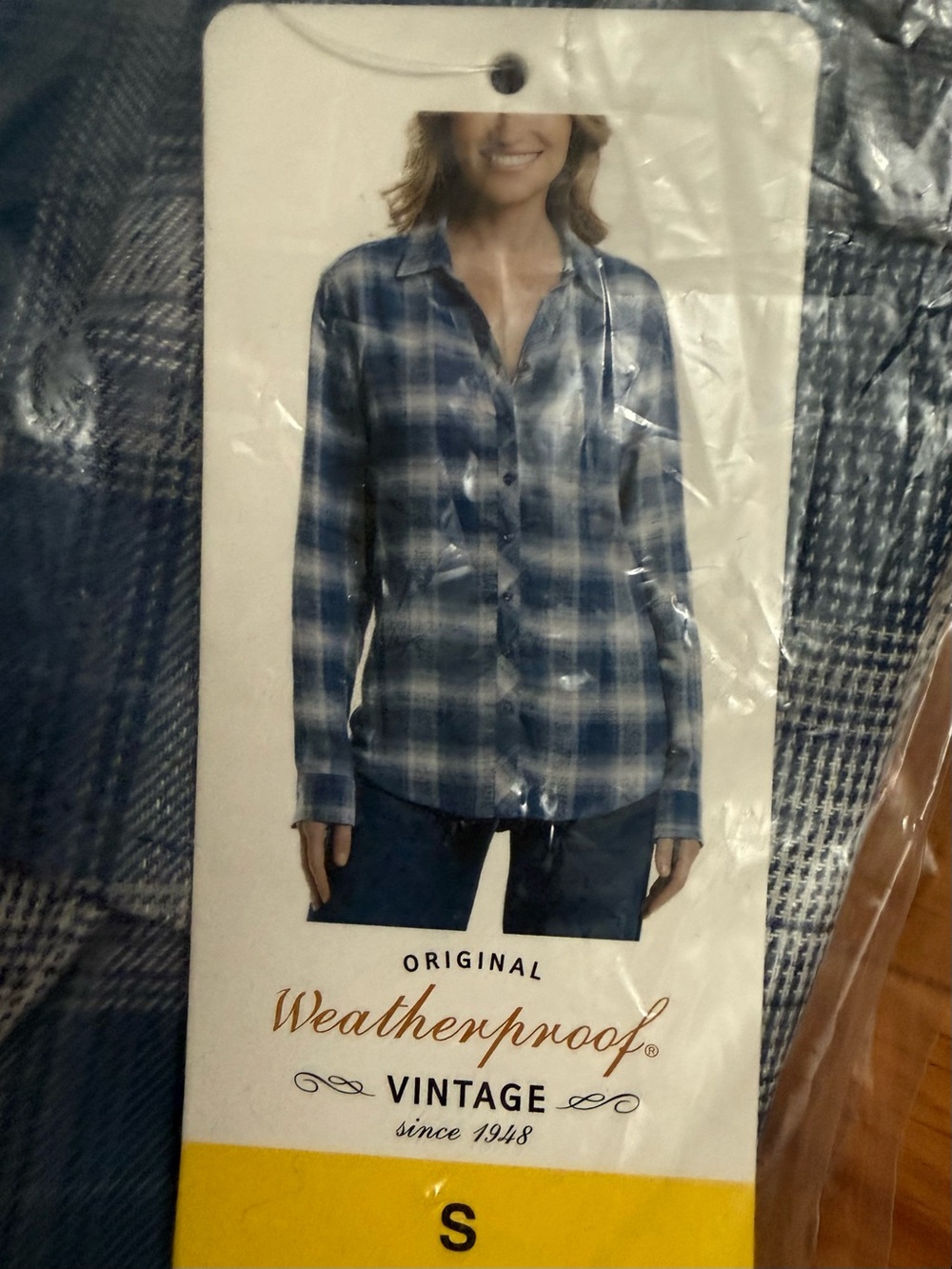 Weatherproof Women's Blue Plaid Button-Up Shirt